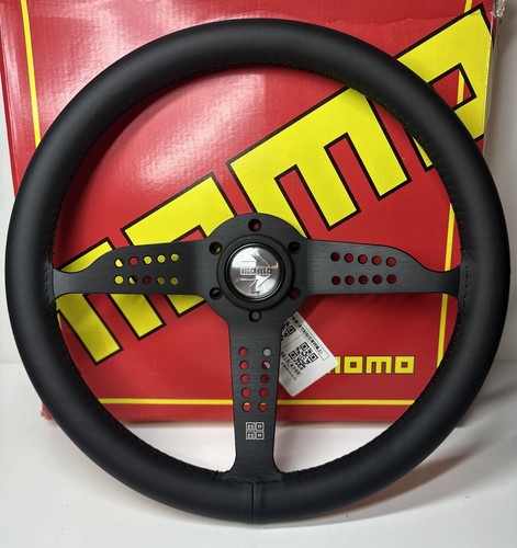 Momo 350mm leather black - leather,