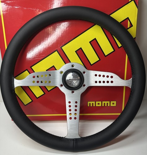 Momo 350mm leather - 14"/350mm, silver